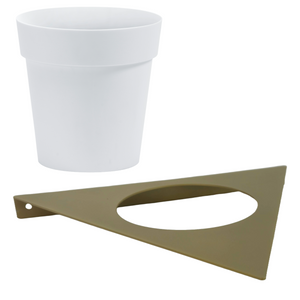 Tecnokit porta vasi da muro in metallo con vaso