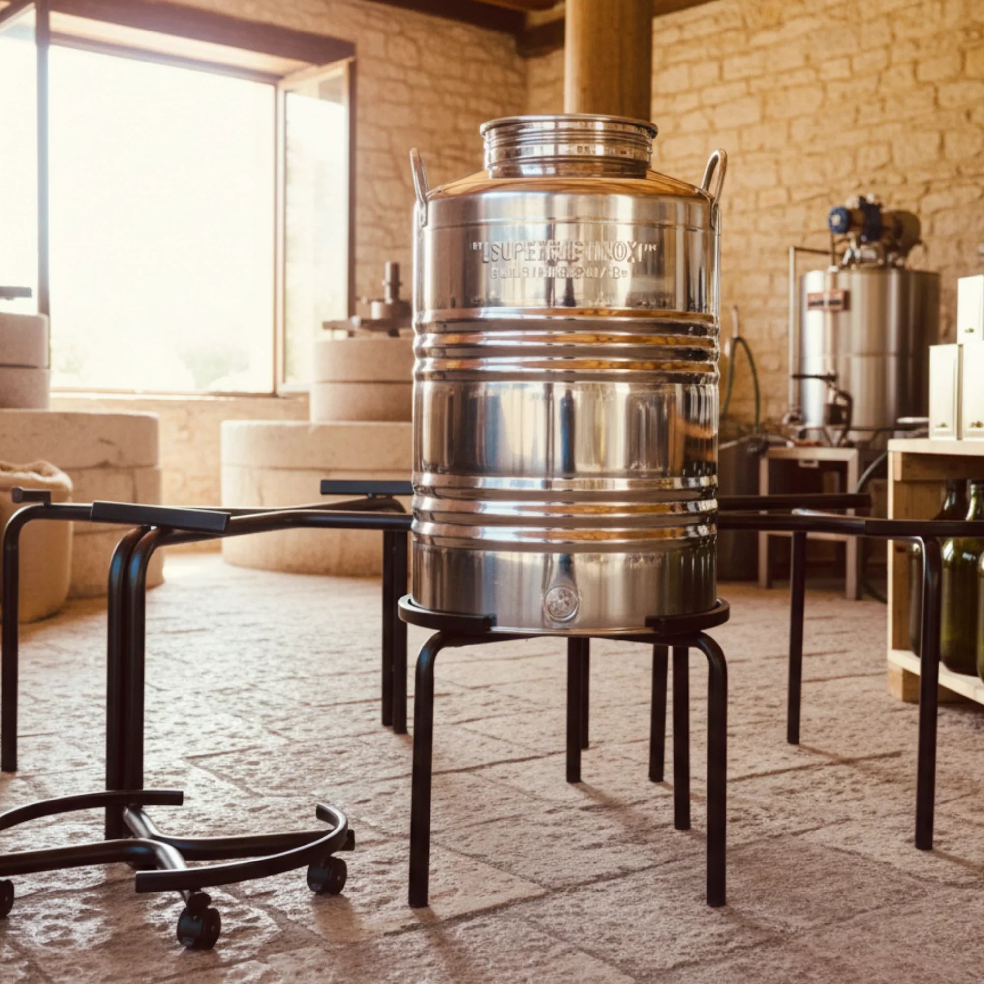 TECNOKIT Supporto Fusto Olio e Vino Alto da 150 Litri