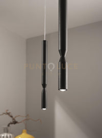 SOSPENSIONE TUBIC NERO E ORO H.54CM D.2,5CM LED 3000K 390LM 7W