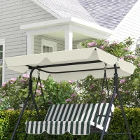 Tetto di Ricambio per Dondolo 3 Posti Impermeabile in Tessuto Oxford Bianco Crema, 210x145 cm