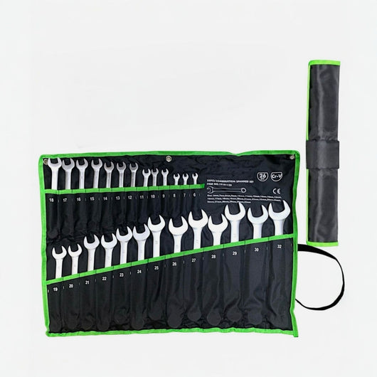 Serie Kit Set 26 Chiavi Combinate A Stella E Fisse Inglesi Da 6 a 32mm 19101126