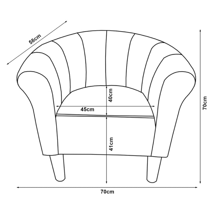 Poltrona Jelgava a Conchiglia Imbottita Rivestimento in Similpelle - Nero [en.casa]
