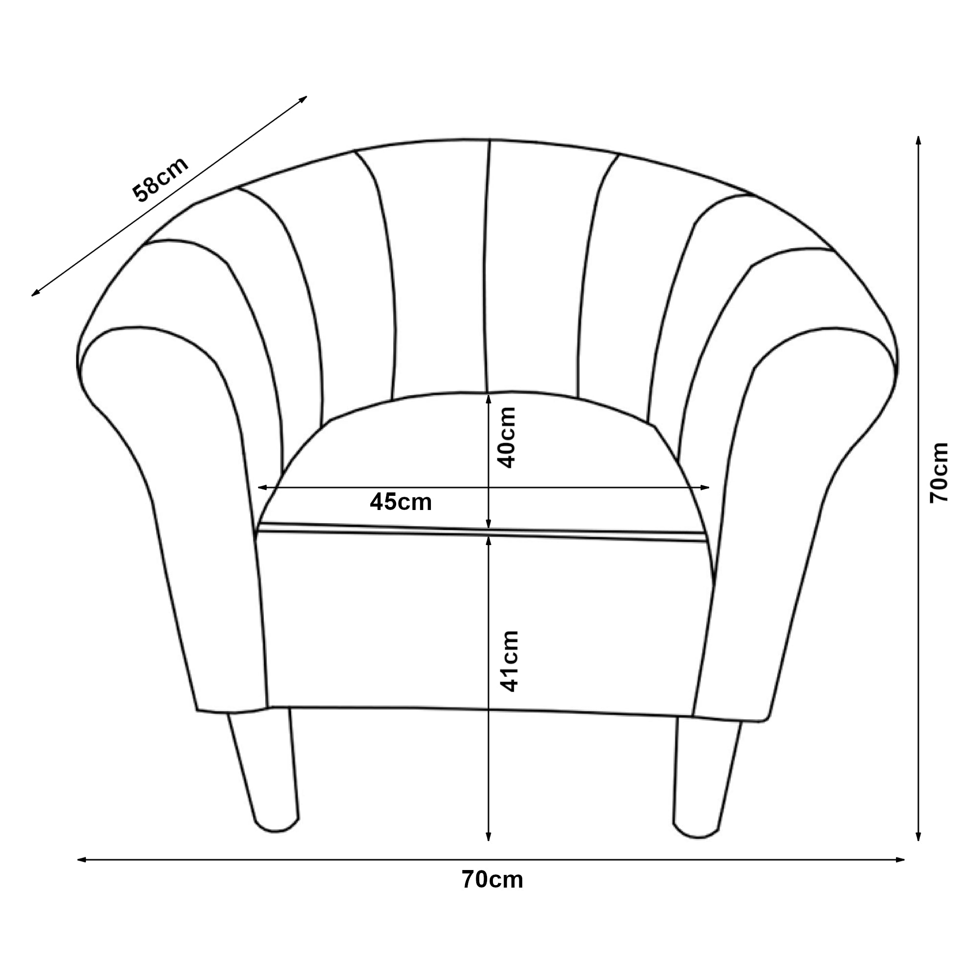 Poltrona Jelgava a Conchiglia Imbottita Rivestimento in Similpelle - Bianco [en.casa]