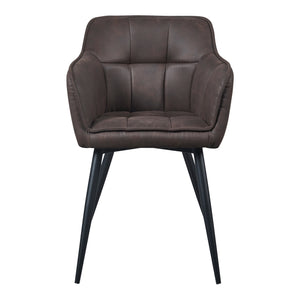 Set di 2 Sedie per Sala Pranzo Birmingham Effetto Velluto Marrone Scuro [en.casa]