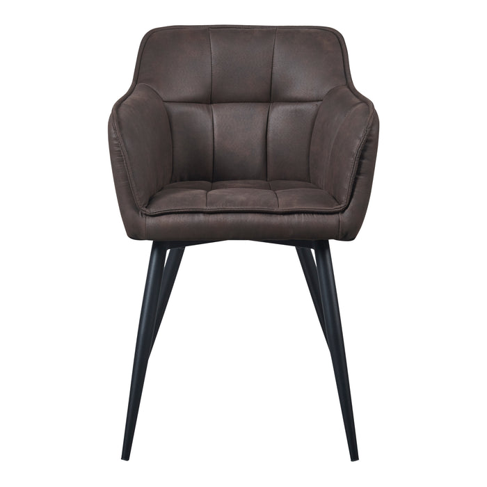 Set di 2 Sedie per Sala Pranzo Birmingham Effetto Velluto Marrone Scuro [en.casa]