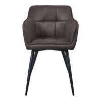 Sedia per Sala Pranzo Birmingham Effetto Velluto Marrone Scuro [en.casa]