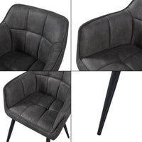 Set di 4 Sedie per Sala Pranzo Birmingham Effetto Velluto Grigio Scuro [en.casa]