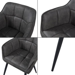 Set di 4 Sedie per Sala Pranzo Birmingham Effetto Velluto Grigio Scuro [en.casa]