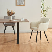 Sedia per Sala Pranzo Birmingham in Tessuto Beige [en.casa]