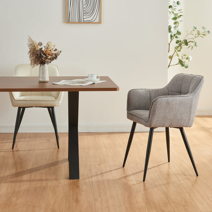 Sedia per Sala Pranzo Birmingham in Tessuto Grigio [en.casa]