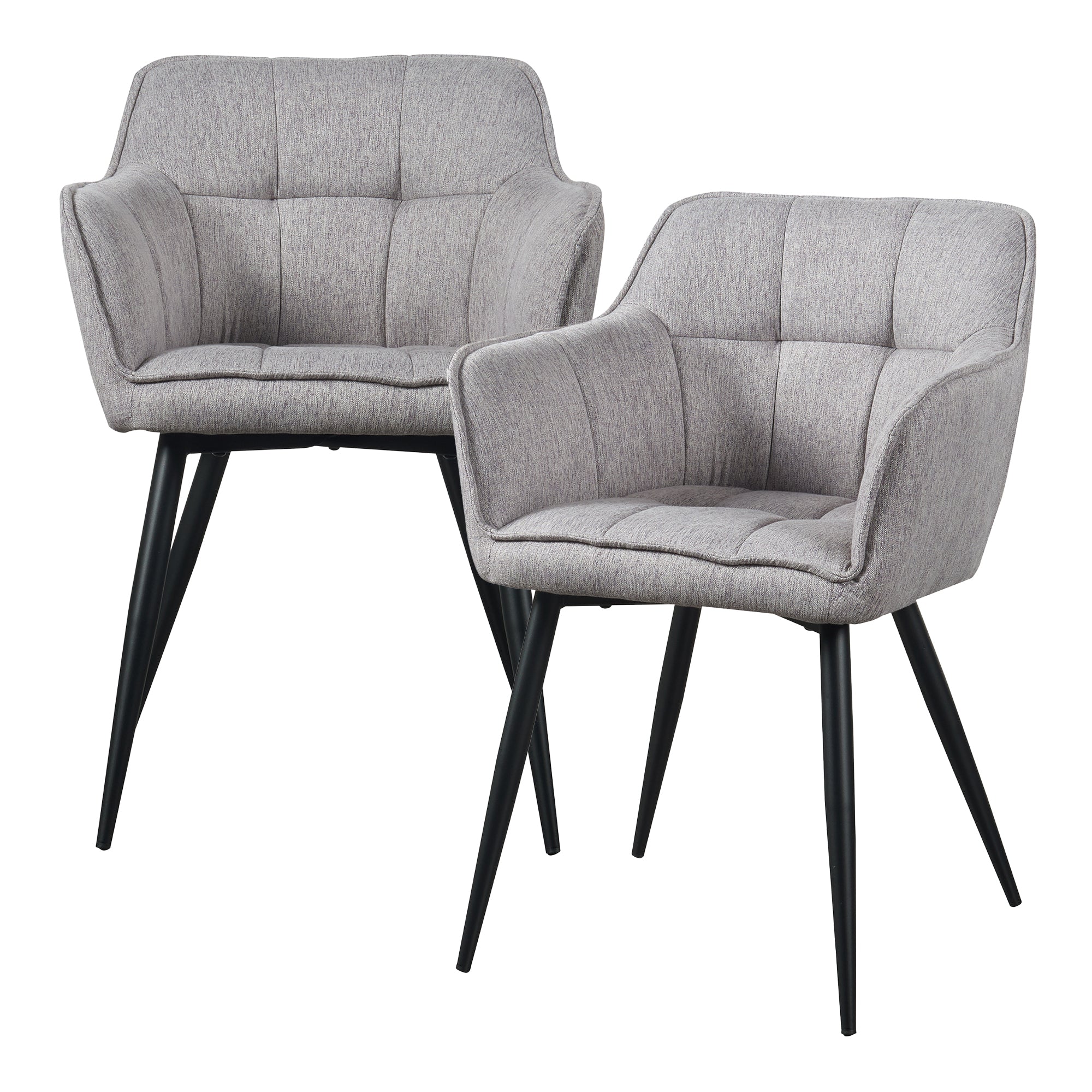Set di 2 Sedie per Sala Pranzo Birmingham in Tessuto Grigio [en.casa]