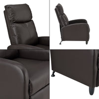 Poltrona Relax Bregenz con Schienale Reclinabile e Poggiapiedi Ribaltabile - Similpelle Marrone [en.casa]
