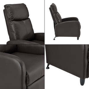 Poltrona Relax Bregenz con Schienale Reclinabile e Poggiapiedi Ribaltabile - Similpelle Marrone [en.casa]