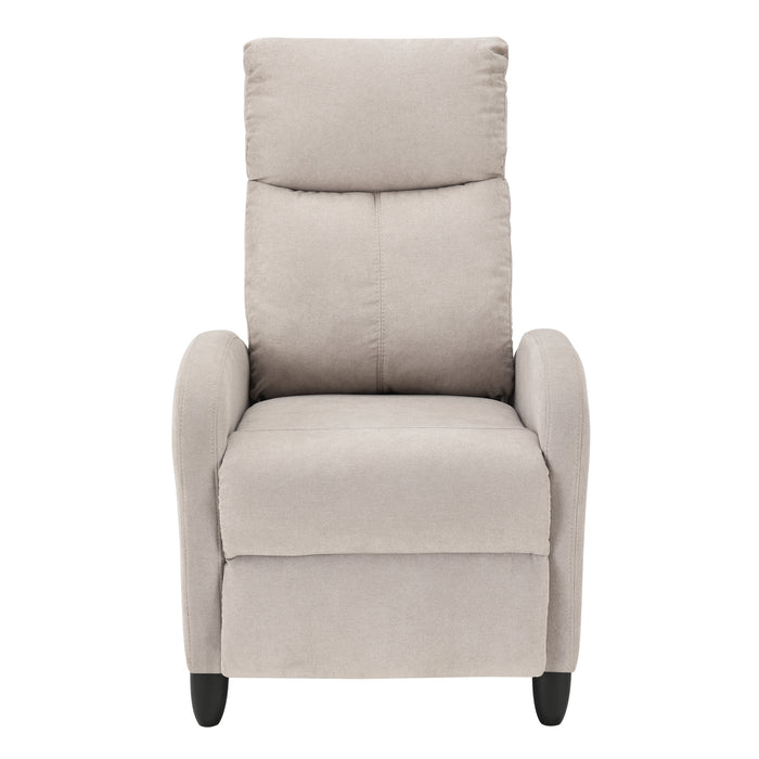 Poltrona Relax Bregenz con Schienale Reclinabile e Poggiapiedi Ribaltabile - Tessuto Marrone [en.casa]