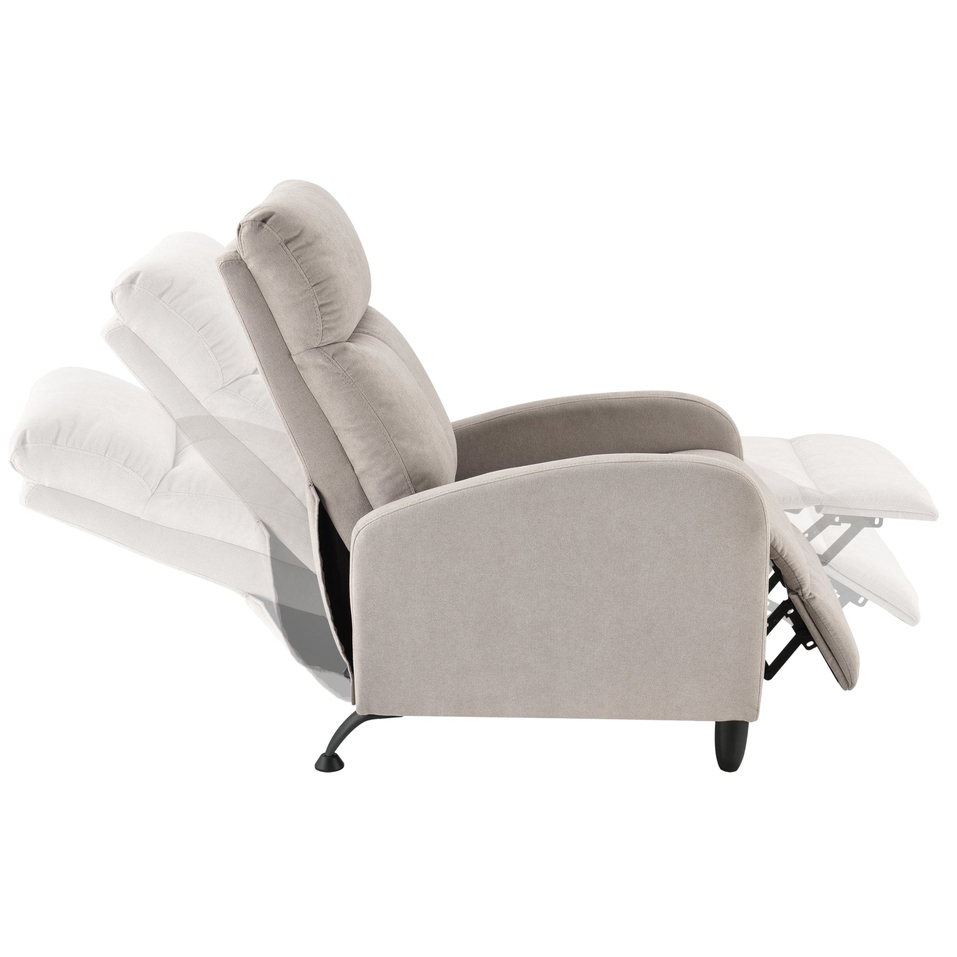 Poltrona relax con schienale reclinabile e poggiapiedi rivestimento tessile 102 cm marrone 03_0005215