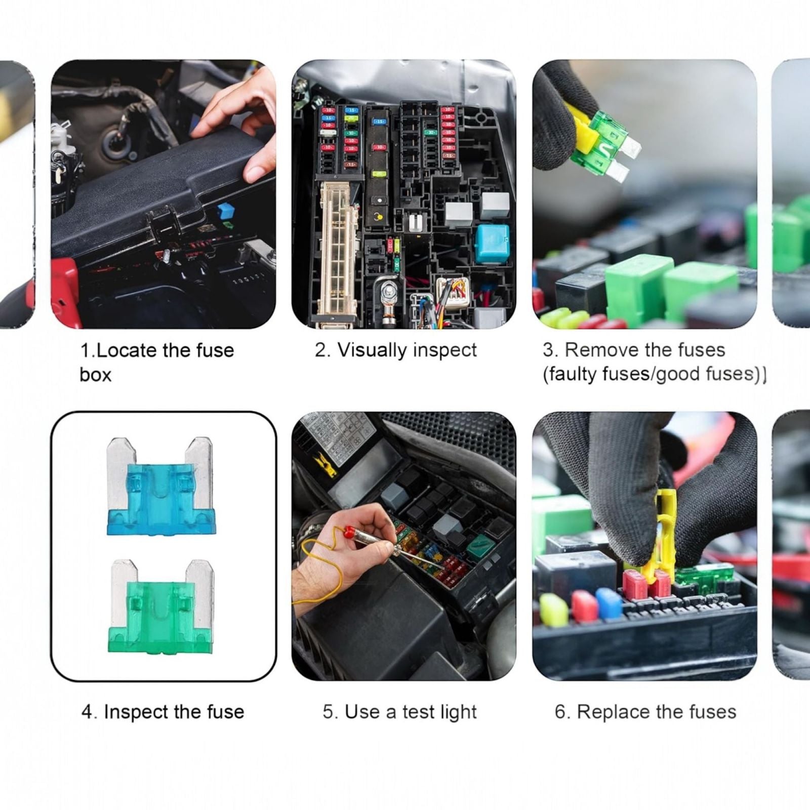 Set 100pz Fusibili Auto 10A 15A 20A 25A 30A Kit Fusibili Standard per Auto, Moto, Camion, Camper, Caravan