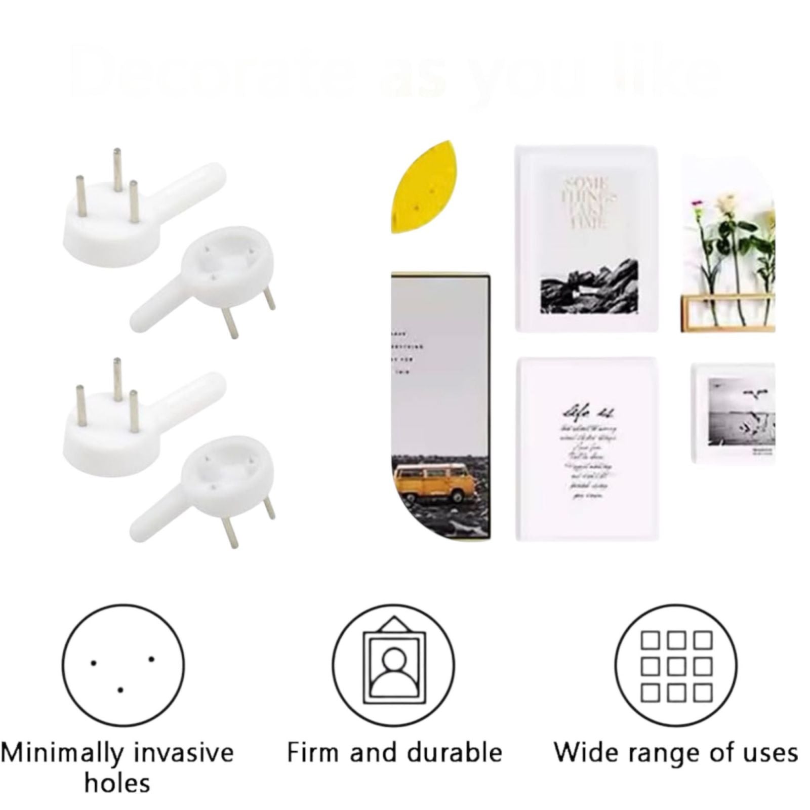 Set 12 Ganci per Cornice 14x25 mm Appendiquadri, Specchi, Cornici e Decorazioni da Parete