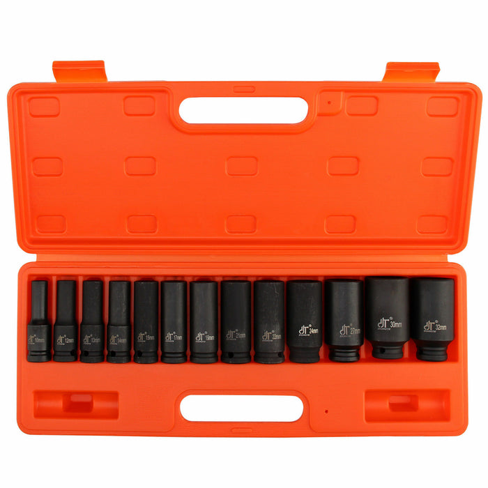 Set 13 bussole boccole 1/2" esagonali a impatto pistola avvitatore da 10 a 32MM