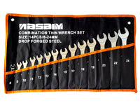 Set 14 chiavi combinate a forchetta e stella in acciaio da 8 a 24mm Art.20145