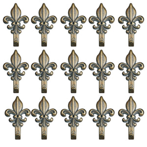 Set 15 Ganci Bronzo per Quadro Forma Giglio Chiodi da 17mm Ganci da 4,5cm 66884