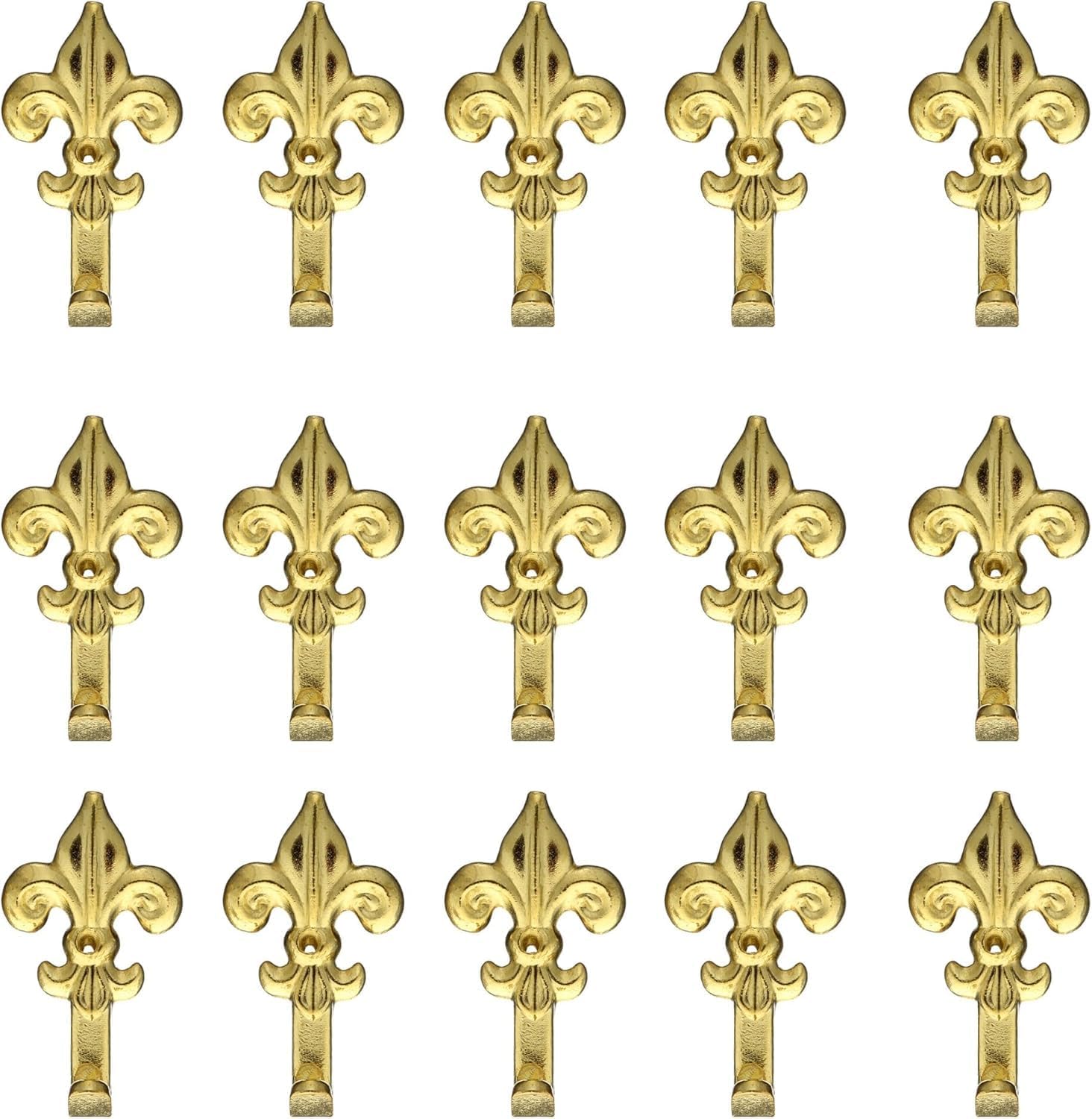 Set 15 Ganci Oro per Quadro Forma Giglio Chiodi 17mm Ganci da 4,5cm 66882