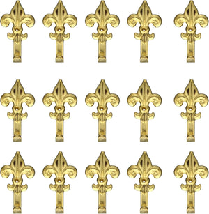 Set 15 Ganci Oro per Quadro Forma Giglio Chiodi 17mm Ganci da 4,5cm 66882
