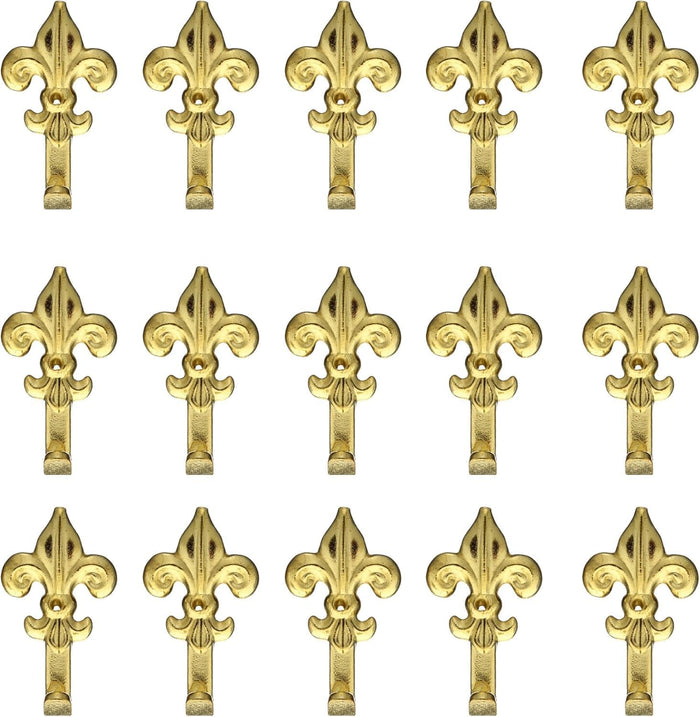 Set 15 Ganci Oro per Quadro Forma Giglio Chiodi 17mm Ganci da 4,5cm 66882
