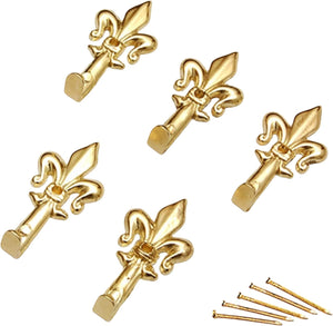 Set 15 Ganci Oro per Quadro Forma Giglio Chiodi 17mm Ganci da 4,5cm 66882