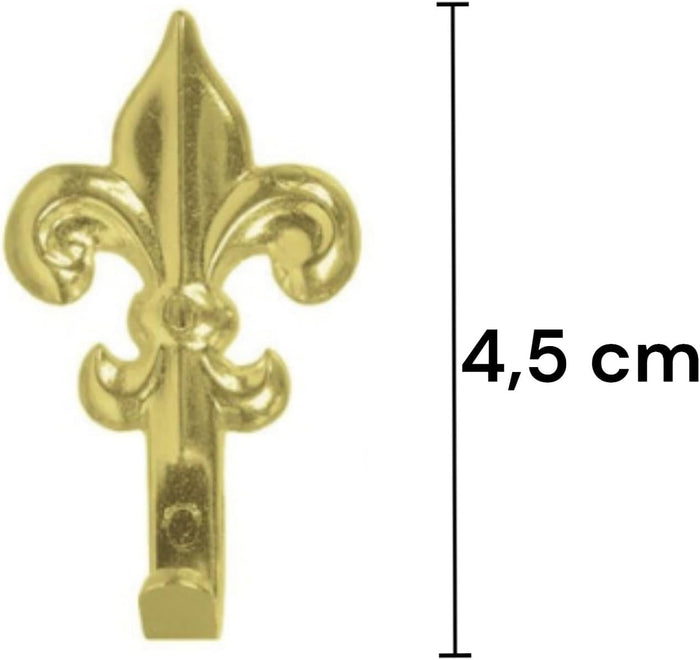 Set 15 Ganci Oro per Quadro Forma Giglio Chiodi 17mm Ganci da 4,5cm 66882