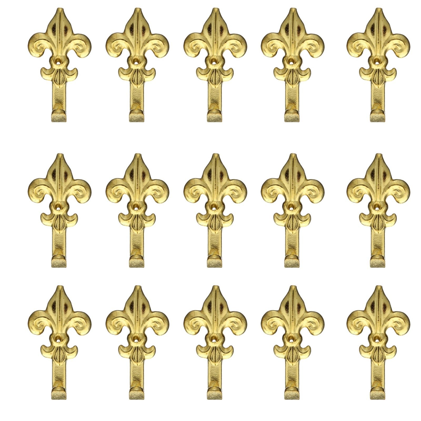 Set 15 Ganci Oro per Quadro Forma Giglio Chiodi da 17mm Ganci da 3cm 68241