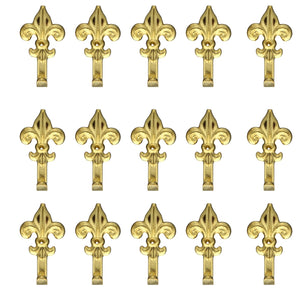 Set 15 Ganci Oro per Quadro Forma Giglio Chiodi da 17mm Ganci da 3cm 68241