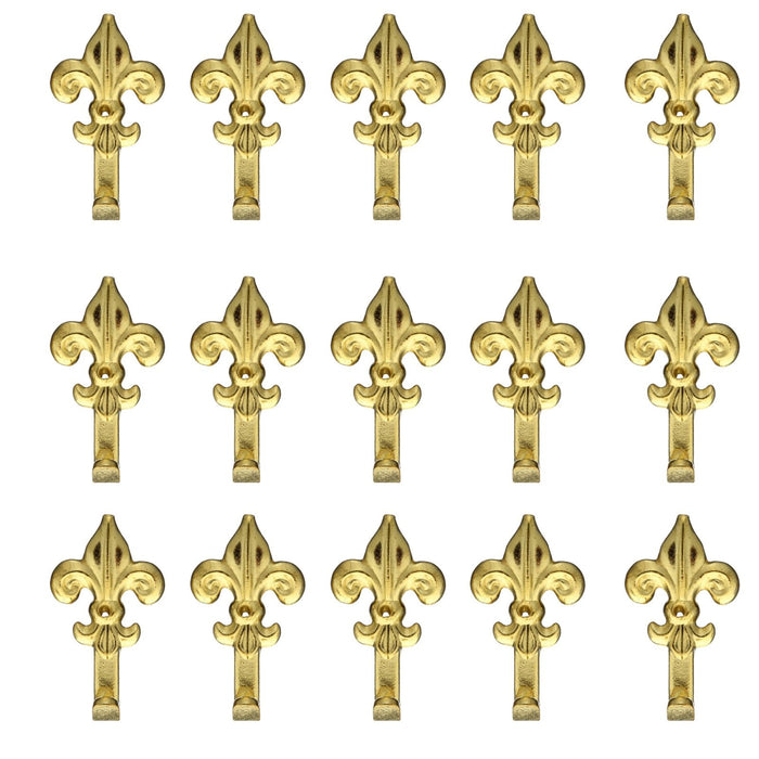 Set 15 Ganci Oro per Quadro Forma Giglio Chiodi da 17mm Ganci da 3cm 68241