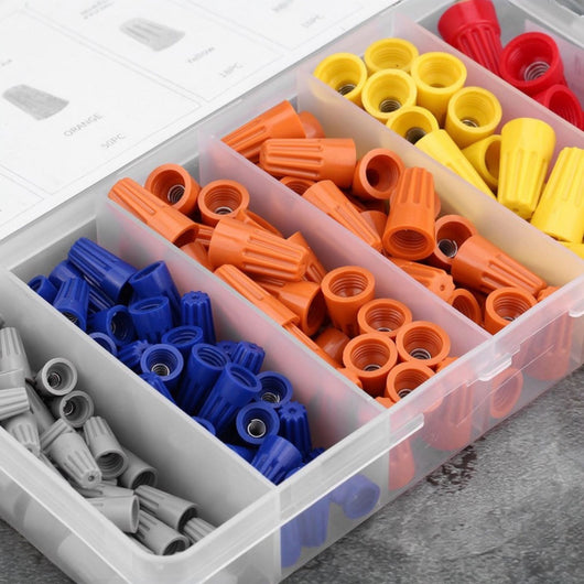 Set 158pz Connettori a Vite per Cavi Elettrici – Cappucci, Tappi, Morsetti e Terminali Isolanti Multicolore W14610