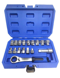 Set 17pz chiavi a bussola passanti 10-24mm con cricchetto reversibile 07472