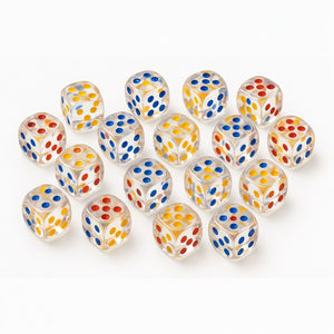 Set 18Pz Dadi da Gioco 15 mm a 6 Facce Per Giochi da Tavolo, Scuola, Attività