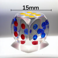 Set 18Pz Dadi da Gioco 15 mm a 6 Facce Per Giochi da Tavolo, Scuola, Attività