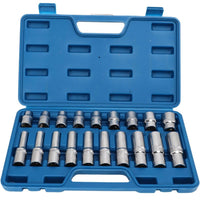 Set 19 Bussola torx da 1/2'' a Stella da E8 a E24 Per Avvitatori a Percussione