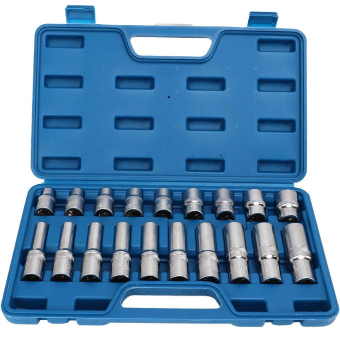 Set 19 Bussola torx da 1/2'' a Stella da E8 a E24 Per Avvitatori a Percussione