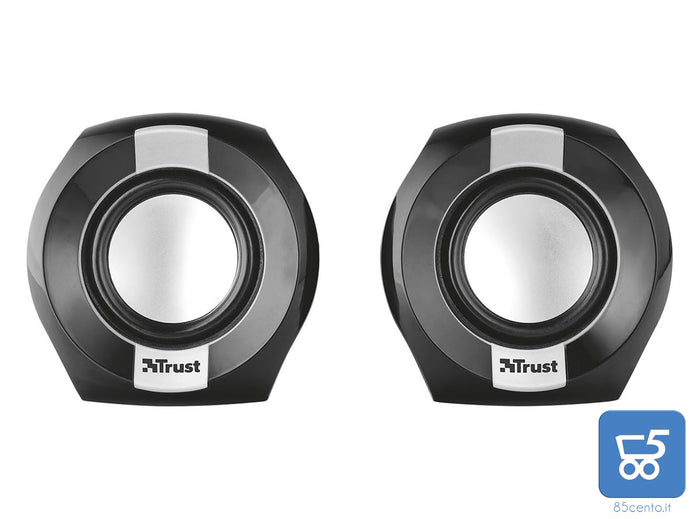 Set 2 Altoparlanti 2.0 da 8 W Alimentazione USB Trust Polo per PC Notebook, Nero