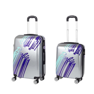 Set 2 Valigie trolley rigida ABS, ruote, maniglie, più scomparti Silver Barbie