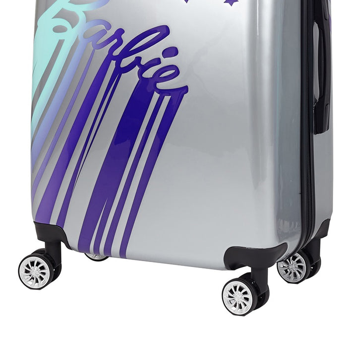 Set 2 Valigie trolley rigida ABS, ruote, maniglie, più scomparti Silver Barbie