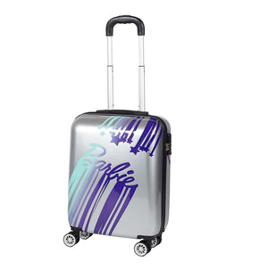 Set 2 Valigie trolley rigida ABS, ruote, maniglie, più scomparti Silver Barbie