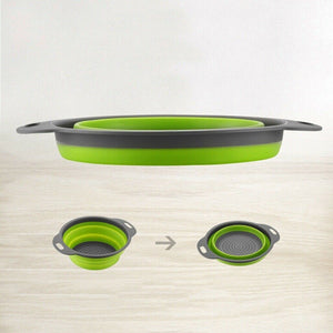 Set 2 scolapasta cestello in silicone pieghevole ripiegabile multiuso 29.5 cm 67647