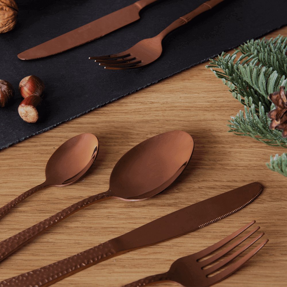 Set 24 posate DROPS F/RAME Oro Bronze