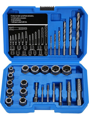 Set 26 Estrattori Per Viti Bulloni Dadi Prigionieri Danneggiati con Punte