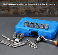 Set 26 Estrattori Per Viti Bulloni Dadi Prigionieri Danneggiati con Punte