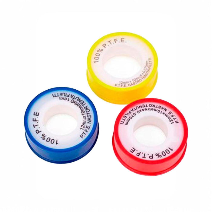 Set 3 PZ Nastro in Teflon Bianco PTFE Nastro Sigillante per Filettature, Raccordi Acqua e Gas 07124