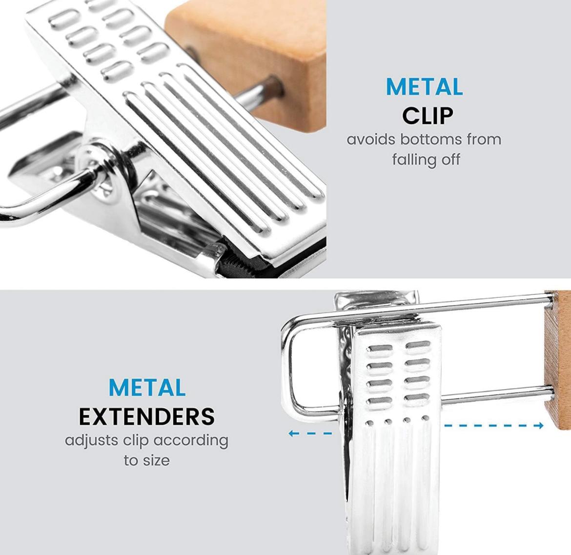 Set 3 Pz grucce in legno con clip regolabili. ART.10444