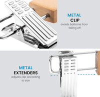 Set 3 Pz grucce in legno con clip regolabili. ART.10444