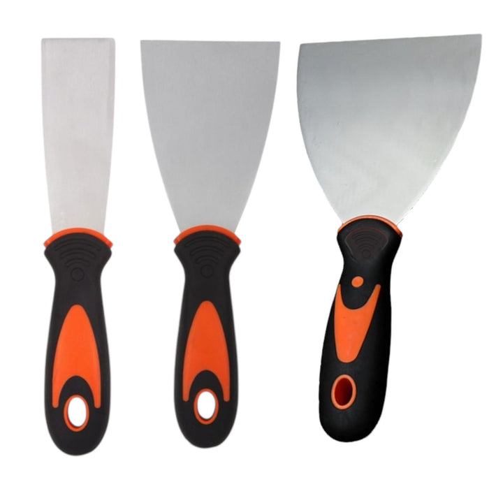 Set 3 Spatole in Acciaio Inox  50mm, 75mm, 100mmSpatole per Stucco Raschietto per Carta da Parati Intonaco GS-36175